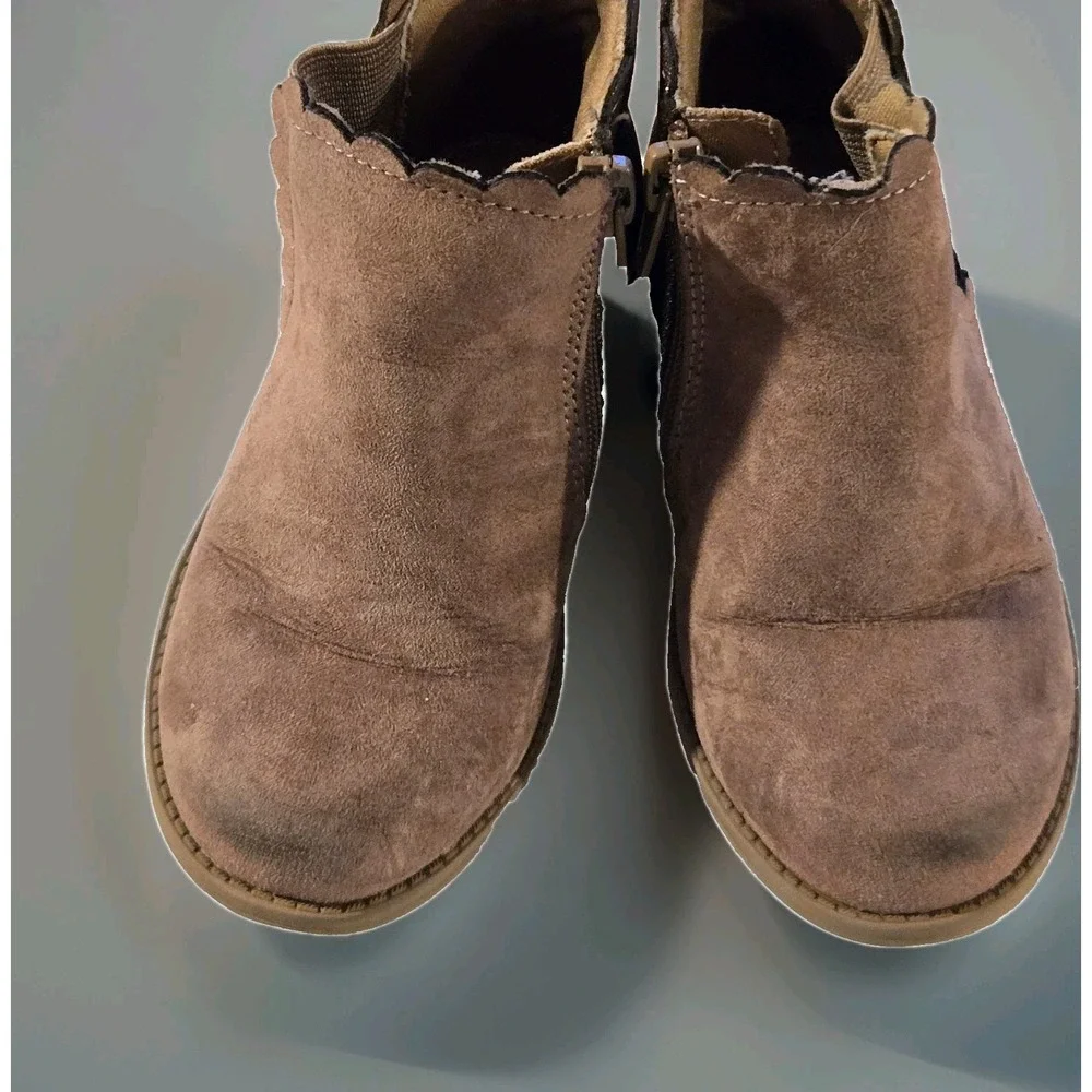 Steve Madden Boots 5 Jhowl Ankle Chelsea HeelS Beige Fabric Pull On Size 8‎ US